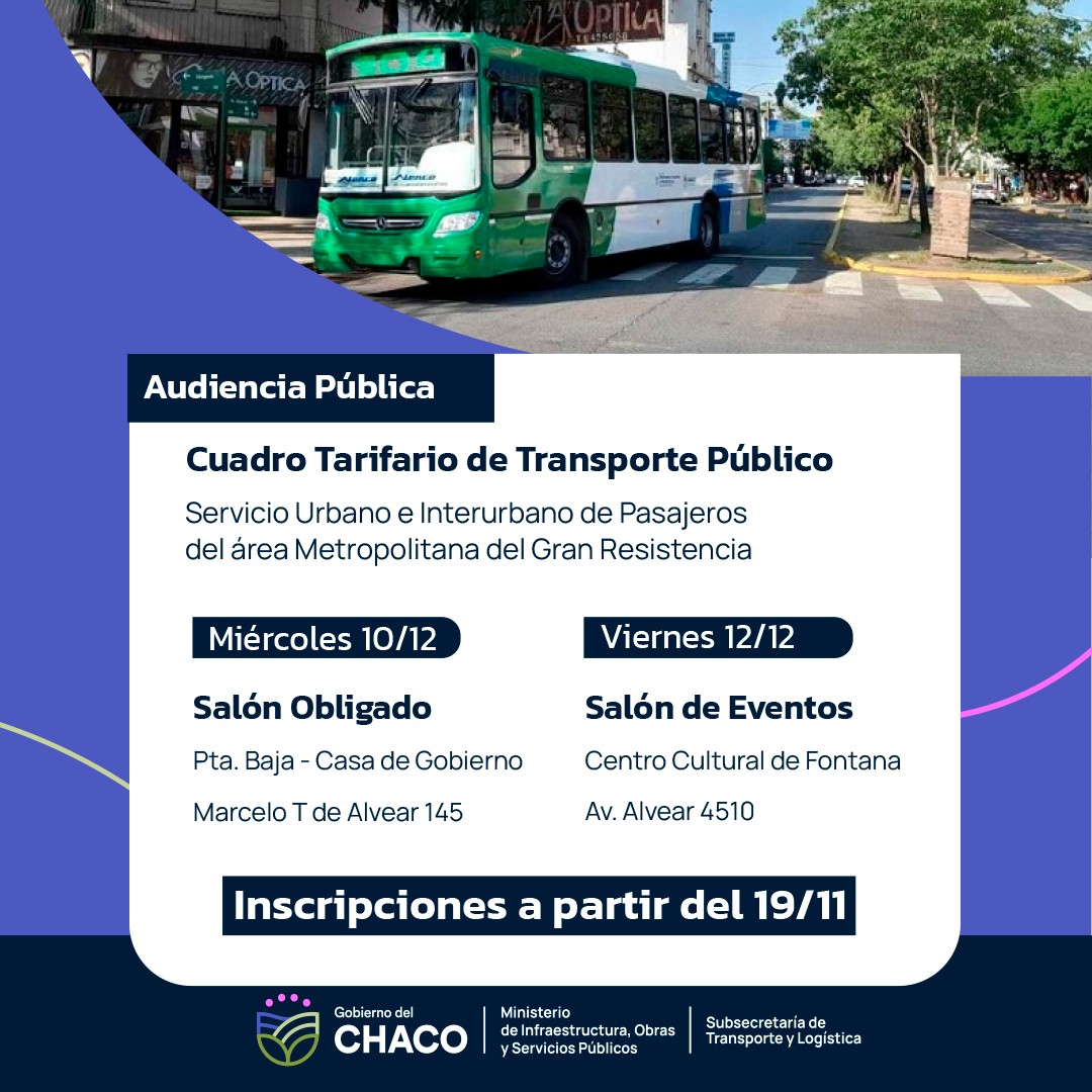 Llamado a Audiencia Pública para la actualización de Tarifas del Sistema Integrado de Transporte del Área Metropolitana